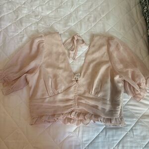 LESLIE Puff sleeve crop top